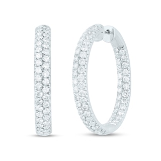 Viola Marquise Double Sided Diamond Hoop Earrings 2.60 CTW 18K White Gold