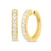 Thumbnail Image 1 of 7/8 CT. T.W. Diamond Nine Stone Hoop Earrings in 18K Gold