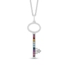 Thumbnail Image 0 of Enchanted Disney Ultimate Princess Celebration Multi-Gemstone and 1/10 CT. T.W. Diamond Key Pendant in Sterling Silver