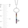 Thumbnail Image 2 of Enchanted Disney Ultimate Princess Celebration Multi-Gemstone and 1/10 CT. T.W. Diamond Key Pendant in Sterling Silver