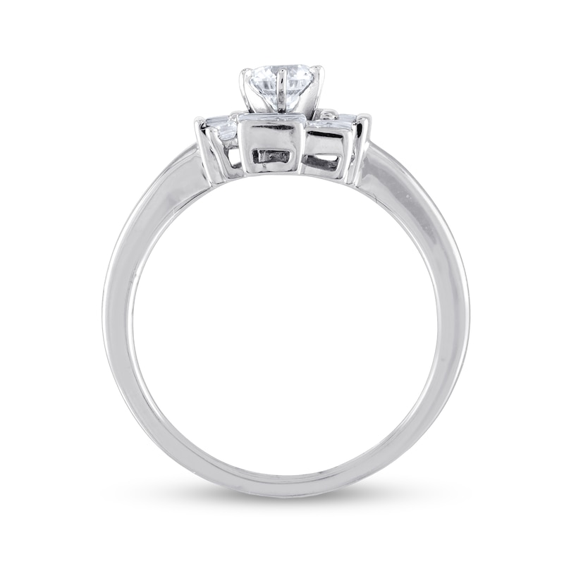 Main Image 3 of 5/8 CT. T.W. Diamond Abstract Sqaure Frame Engagement Ring in 14K White Gold