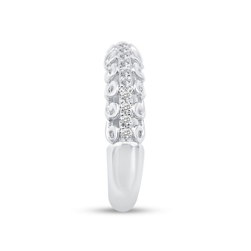 1/4 CT. T.W. Diamond Spiral Vintage-Style Anniversary Band in 10K White Gold