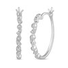 Thumbnail Image 1 of 1/4 CT. T.W. Diamond Scatter Hoop Earrings in 10K White Gold