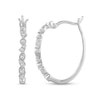 Thumbnail Image 2 of 1/4 CT. T.W. Diamond Scatter Hoop Earrings in 10K White Gold