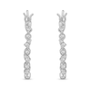 Thumbnail Image 3 of 1/4 CT. T.W. Diamond Scatter Hoop Earrings in 10K White Gold