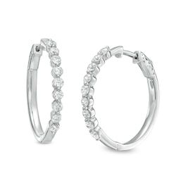 2 CT. T.W. Certified Lab-Created Diamond Hoop Earrings in 14K White Gold (F/SI2)