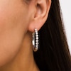 Thumbnail Image 2 of 2 CT. T.W. Certified Lab-Created Diamond Hoop Earrings in 14K White Gold (F/SI2)