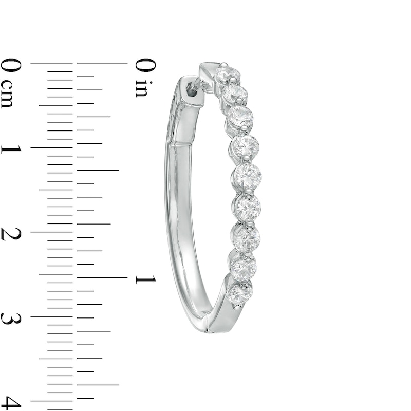 Main Image 3 of 2 CT. T.W. Certified Lab-Created Diamond Hoop Earrings in 14K White Gold (F/SI2)