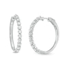 Thumbnail Image 1 of 3 CT. T.W. Certified Lab-Created Diamond Hoop Earrings in 14K White Gold (F/SI2)