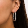 Thumbnail Image 2 of 3 CT. T.W. Certified Lab-Created Diamond Hoop Earrings in 14K White Gold (F/SI2)