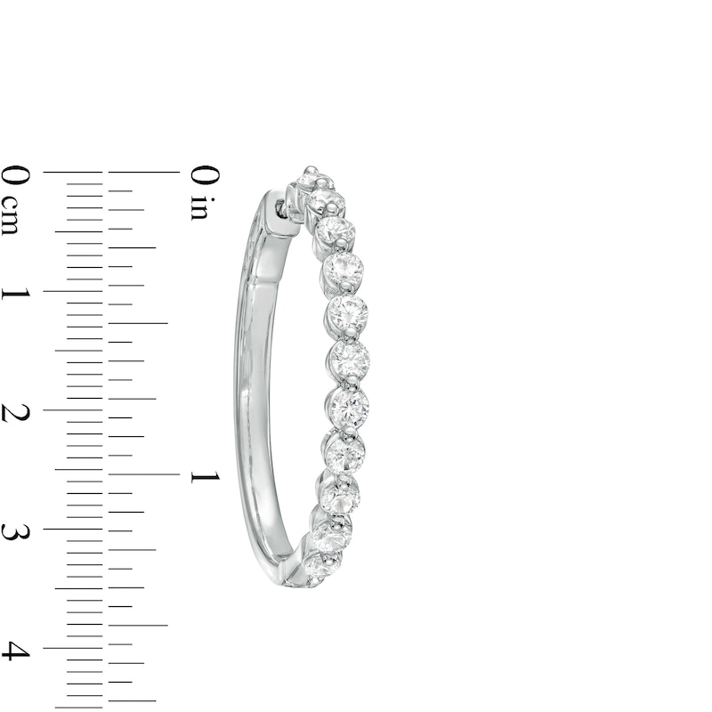 Main Image 3 of 3 CT. T.W. Certified Lab-Created Diamond Hoop Earrings in 14K White Gold (F/SI2)