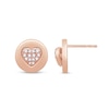 Thumbnail Image 1 of 1/5 CT. T.W. Diamond Heart in Circle Stud Earrings in 10K Rose Gold