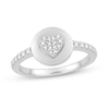 Thumbnail Image 1 of 1/4 CT. T.W. Heart-Shaped Multi-Diamond Disc Ring in Sterling Silver