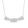 Thumbnail Image 1 of 3/4 CT. T.W. Diamond Braid Necklace in 10K White Gold – 19&quot;