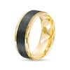 Thumbnail Image 3 of Men's 8.0mm Stepped Edge Wedding Band in 14K Gold and Carbon Fiber Inlay - Size 10