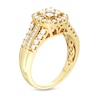 Thumbnail Image 2 of 1 CT. T.W. Multi-Diamond Cushion Frame Multi-Row Engagement Ring in 10K Gold