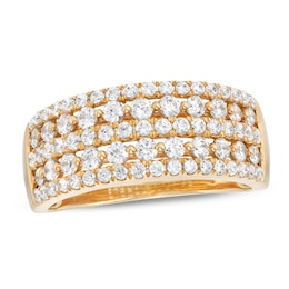 1 CT. T.W. Diamond Edge Multi-Row Ring in 14K Gold