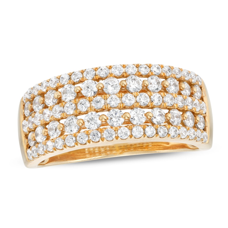 Main Image 1 of 1 CT. T.W. Diamond Edge Multi-Row Ring in 14K Gold