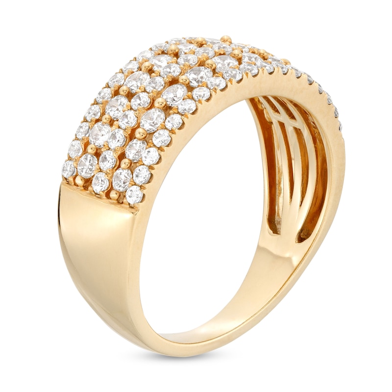 Main Image 3 of 1 CT. T.W. Diamond Edge Multi-Row Ring in 14K Gold