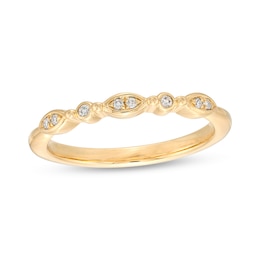 1/20 CT. T.W. Diamond Alternating Marquise-Shaped Anniversary Band in 10K Gold