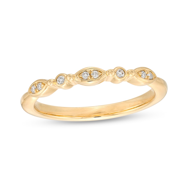 Main Image 1 of 1/20 CT. T.W. Diamond Alternating Marquise-Shaped Anniversary Band in 10K Gold