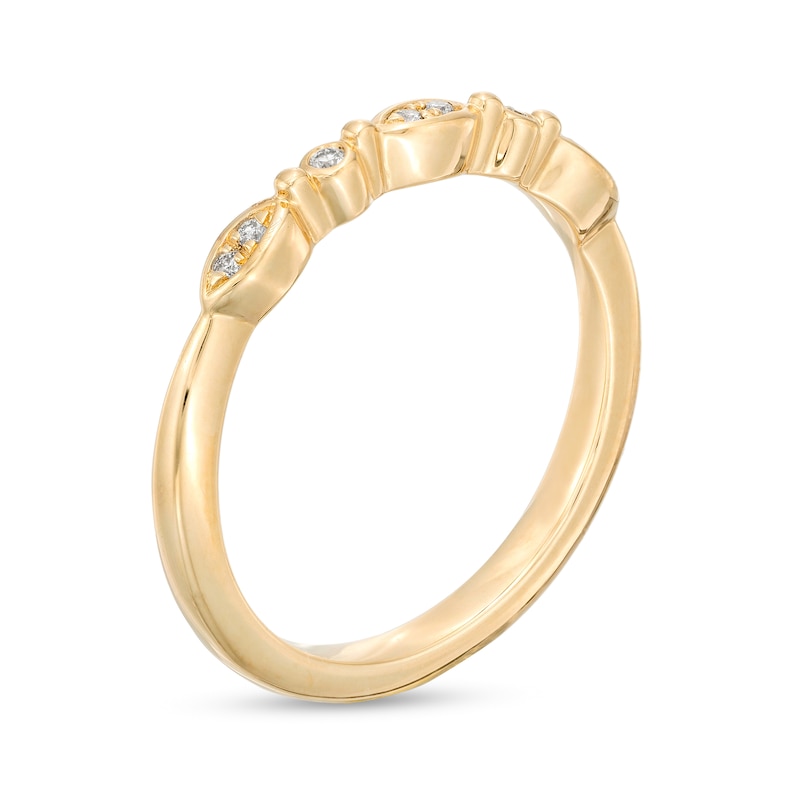 Main Image 2 of 1/20 CT. T.W. Diamond Alternating Marquise-Shaped Anniversary Band in 10K Gold