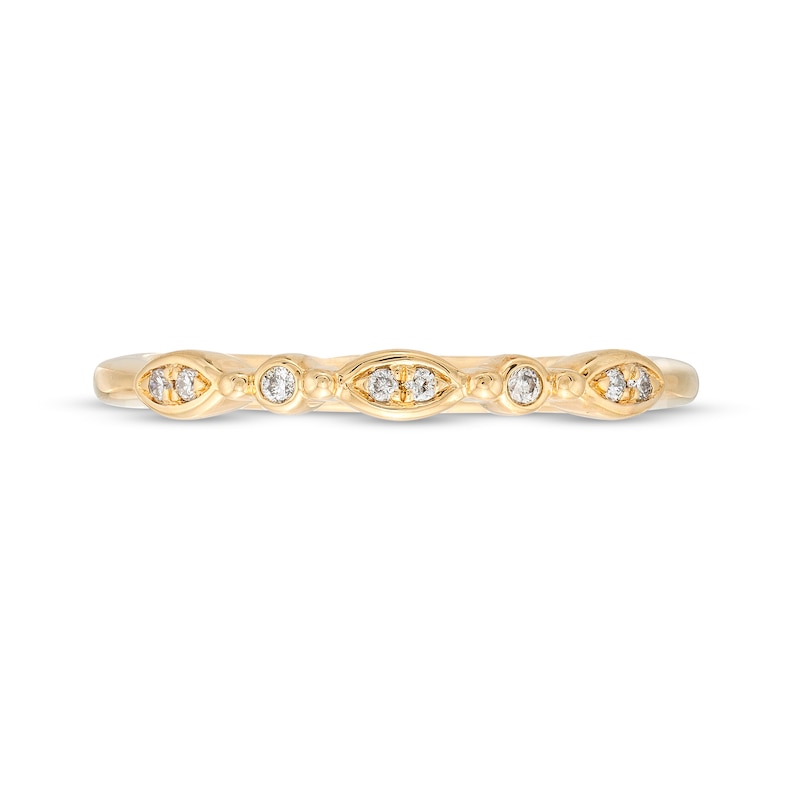 Main Image 3 of 1/20 CT. T.W. Diamond Alternating Marquise-Shaped Anniversary Band in 10K Gold