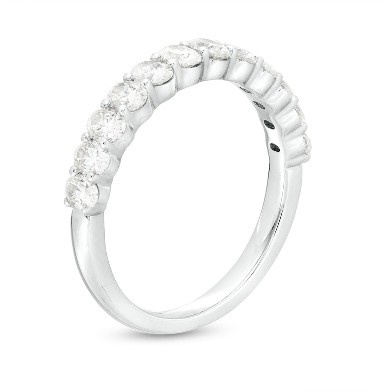 1-1/4 CT. T.W. Certified Oval Diamond Band in 14K White Gold (I/SI2)