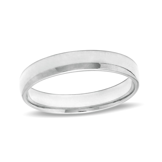 4.0mm Low Dome Comfort-Fit Wedding Band In 10K White Gold