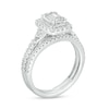 Thumbnail Image 1 of 3/4 CT. T.W. Emerald-Shaped Multi-Diamond Frame Bridal Set in 10K White Gold (I/SI2)