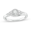 Thumbnail Image 1 of 1/4 CT. T.W. Diamond Frame Tri-Sides Promise Ring in 10K White Gold