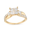 Thumbnail Image 1 of 1-1/2 CT. T.W. Quad Princess-Cut Diamond Twist Shank Engagement Ring in 14K Gold