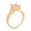 Thumbnail Image 2 of 1-1/2 CT. T.W. Quad Princess-Cut Diamond Twist Shank Engagement Ring in 14K Gold