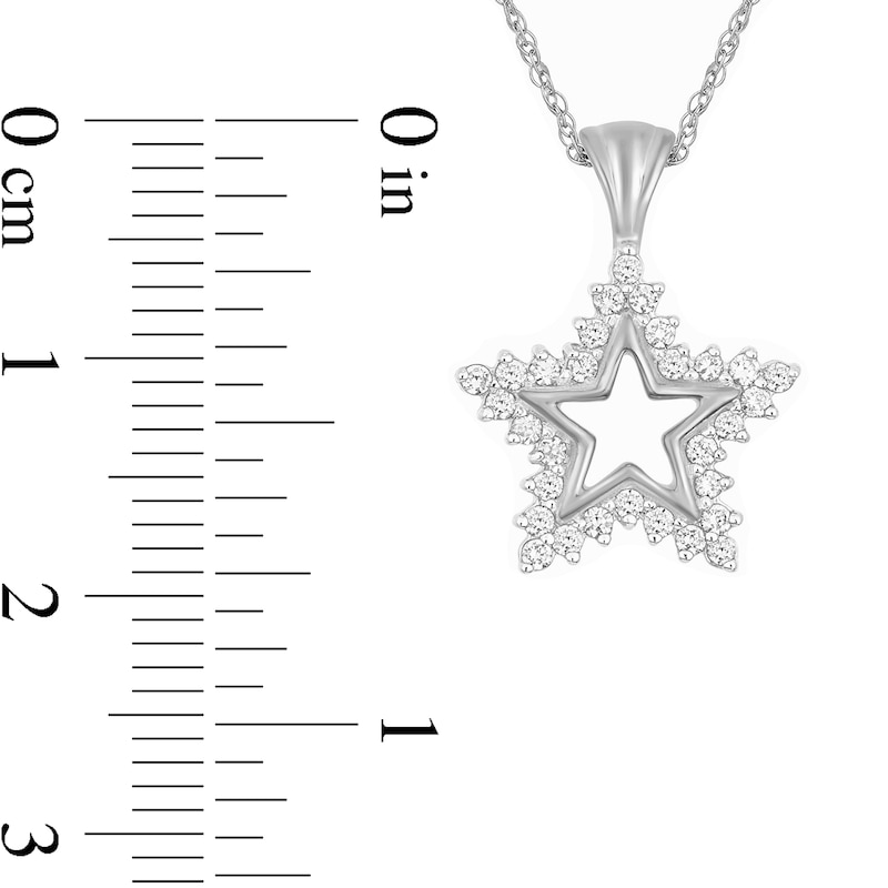 1/5 CT. T.W. Diamond Star Sunburst Pendant in 10K White Gold