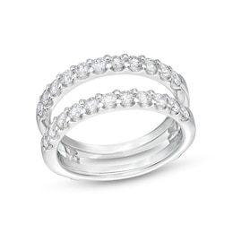 1 CT. T.W. Diamond-Lined Solitaire Enhancer in 14K White Gold