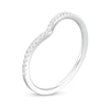 Thumbnail Image 2 of 1/8 CT. T.W. Diamond Chevron Contour Wedding Band in 14K White Gold