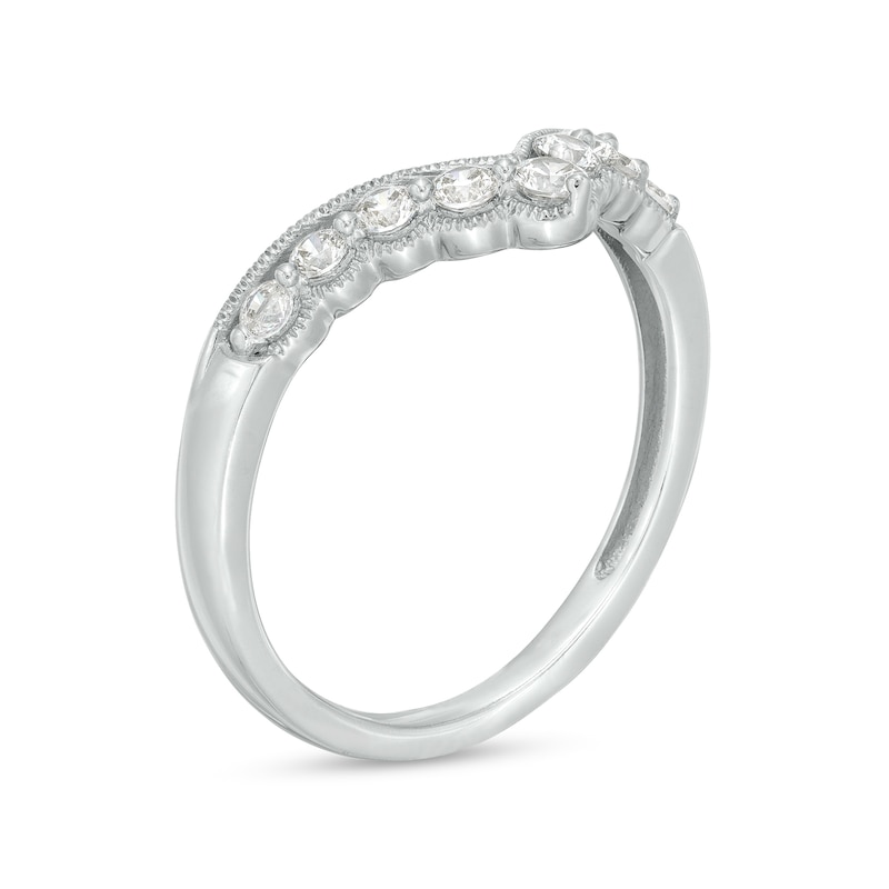 Main Image 2 of 1/3 CT. T.W. Diamond Contour Nine Stone Vintage-Style Anniversary Band in 14K White Gold