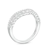 Thumbnail Image 2 of 1/2 CT. T.W. Diamond Double Row Vintage-Style Contour Anniversary Band in 14K White Gold