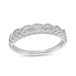 1/4 CT. T.W. Diamond Twist Double Row Stackable Anniversary Band in 14K White Gold