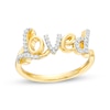 Thumbnail Image 1 of 1/10 CT. T.W. Diamond &quot;Loved&quot; Script Ring in 10K Gold