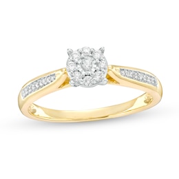 1/6 CT. T.W. Multi-Diamond Promise Ring in 10K Gold