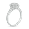 Thumbnail Image 2 of 1 CT. T.W. Oval-Shaped Multi-Diamond Frame Engagement Ring in 14K White Gold (I/I2)