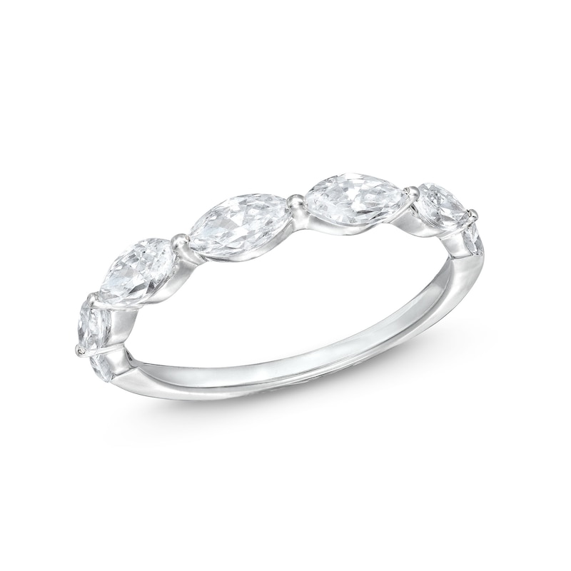 Main Image 1 of 1 CT. T.W. Marquise-Cut Diamond Sideways Seven Stone Band in 14K White Gold (I/I2)