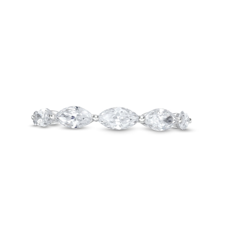 Main Image 4 of 1 CT. T.W. Marquise-Cut Diamond Sideways Seven Stone Band in 14K White Gold (I/I2)