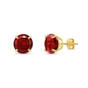 Thumbnail Image 1 of 9.0mm Lab-Created Ruby Solitaire Stud Earrings in 14K Gold