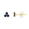 Thumbnail Image 1 of Blue Lab-Created Sapphire Trio Stud Earrings in 14K Gold