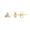 Thumbnail Image 1 of Lab-Created Opal Trio Stud Earrings in 14K Gold