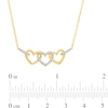 Thumbnail Image 3 of 1/10 CT. T.W. Diamond Triple Heart Link Necklace in 10K Gold