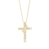 Thumbnail Image 1 of 1/6 CT. T.W. Diamond Ribbon Cross Pendant in 10K Gold