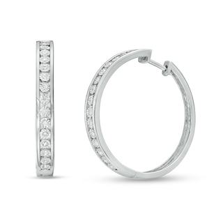 Viola Marquise Double Sided Diamond Hoop Earrings 2.60 CTW 18K White Gold